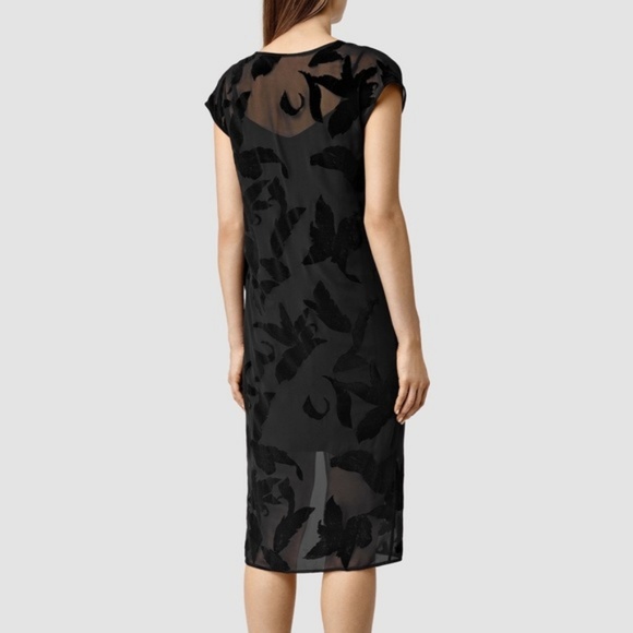 ALLSAINTS Kelso Lux Riviera Foral Mesh Slit Dress - Picture 4 of 6